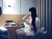 约操长发飘飘清纯美女笑起来甜美乖巧后入01