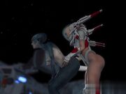 个外星人被一个穿着太空服的太空女搞得屁滚尿流