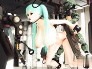 在太空船上做爱女孩在实验室里被性爱机器人爆草