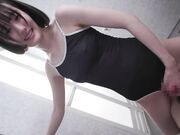 越しに擦られ大量射精2