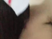 可爱小护士TS雨欣，和男友舌吻后吃鸡巴