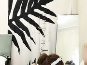 情趣女仆白皙美乳妹子和炮友双人啪啪 口交椅子上位骑乘