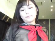 【s+素人无码】完全露脸首次拍摄透明情趣校服的19岁萌妹子