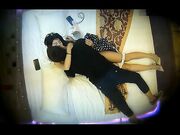 高级酒店俯视TP搞美发的小伙约会连衣裙年轻漂亮美女开始放不开被又亲又抠由浅入深